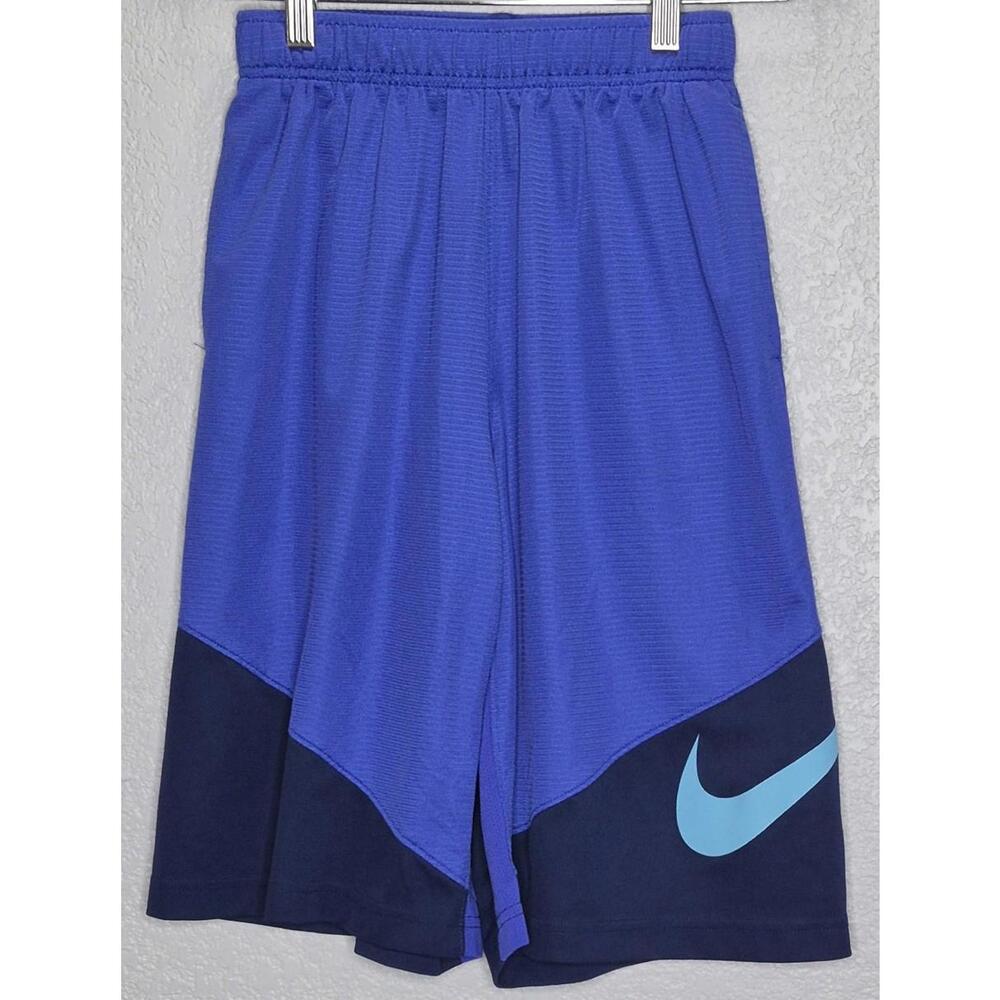 Nike Youth Large Dri-Fit Basketball Shorts Blue Athletic Training